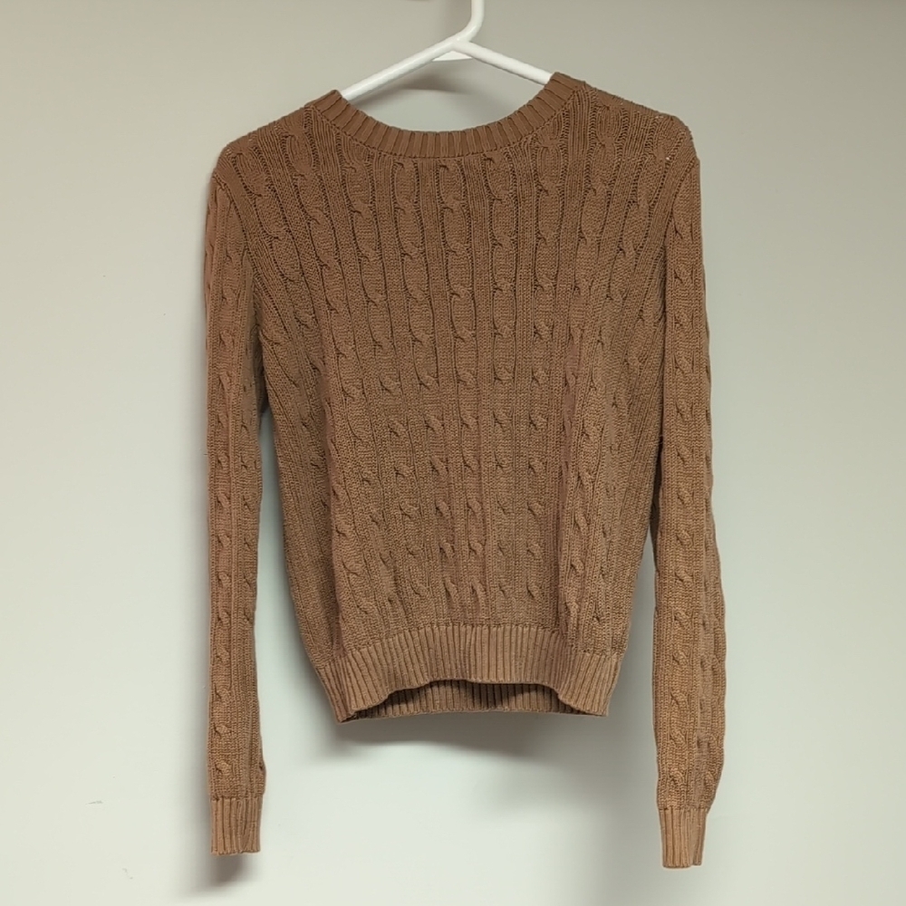 American Apparel Brown Cable Knit Sweater